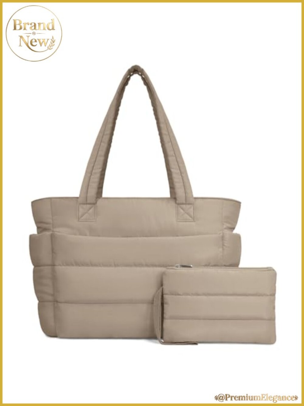 Puffer Tote Bag Women Lightweight Quilted Shoulder Handbag Work Travel Gym Purse